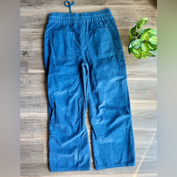 We The Free Modern Love High Rise Pull-On Corduroy Blue Drawstring Cargos Size M - Picture 11 of 15